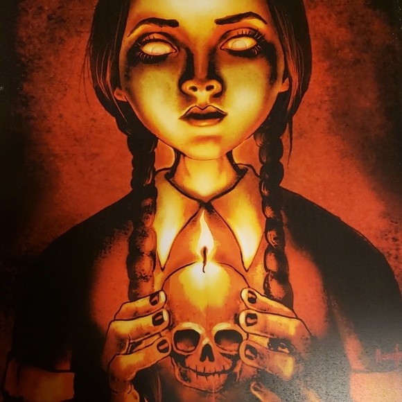 Too Fast Wednesday Addams Spellbound Gothic 11"x17" Tattoo Art Lithograph Print - Picture 3 of 4